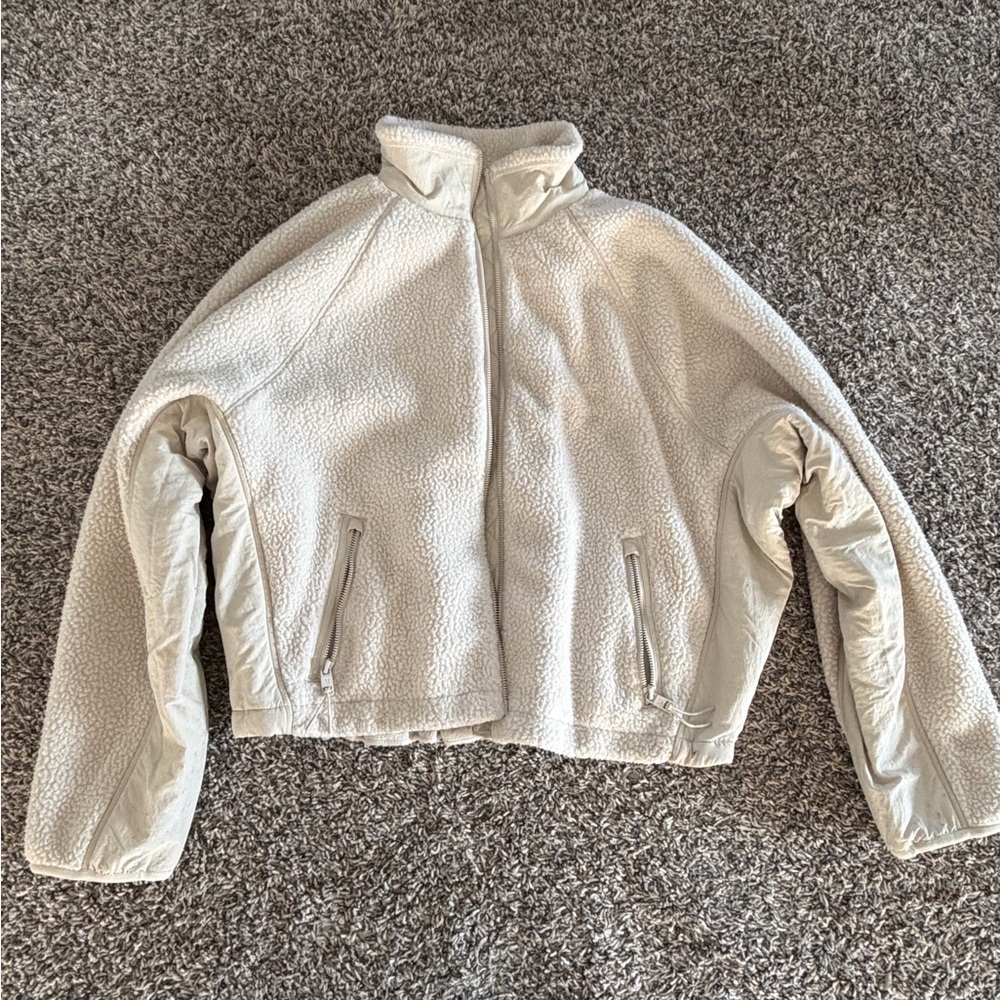 Vuori Off-White Sherpa Zip Jacket